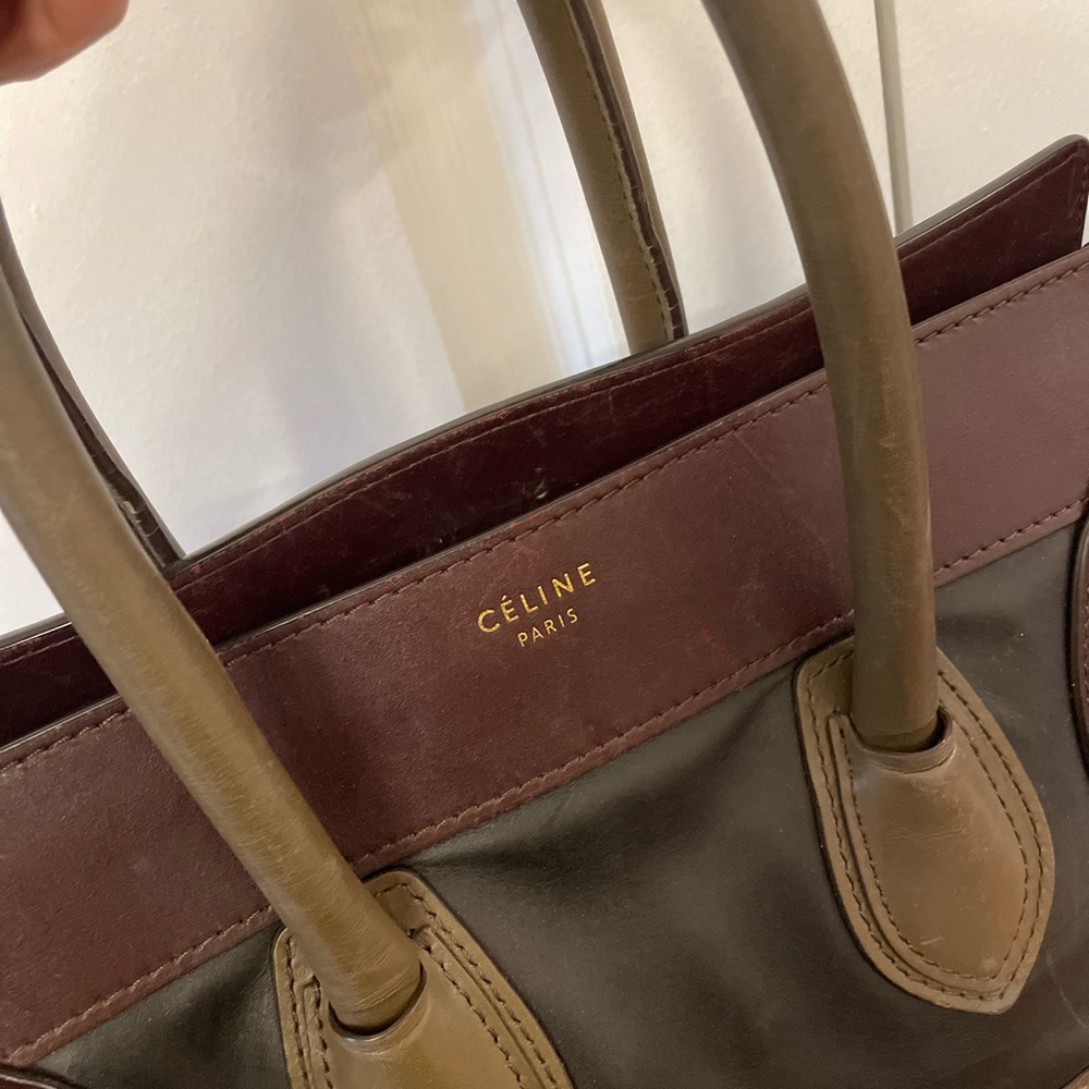 Celine large brown luggage tote